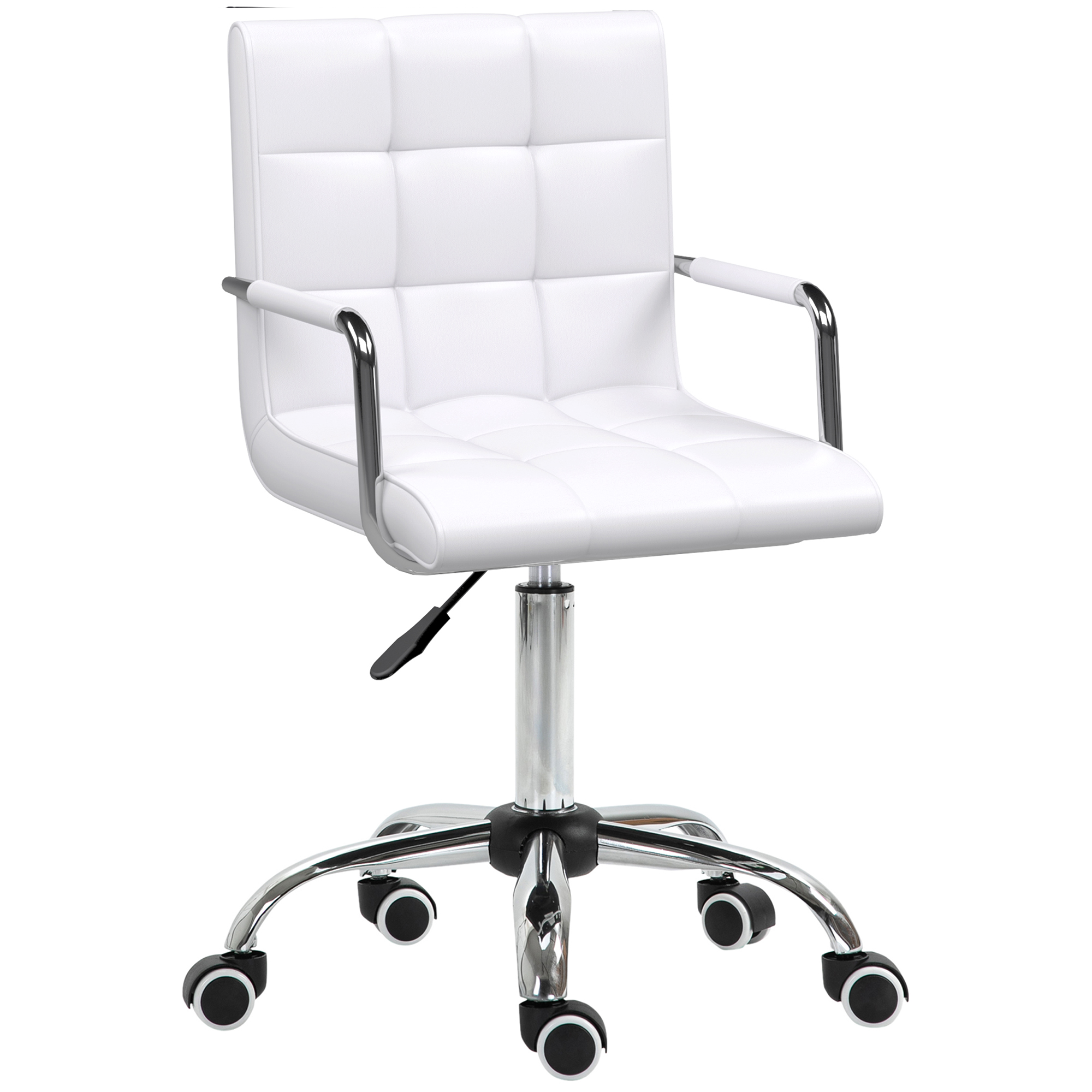Chaise de bureau Métal Blanc, HOMCOM