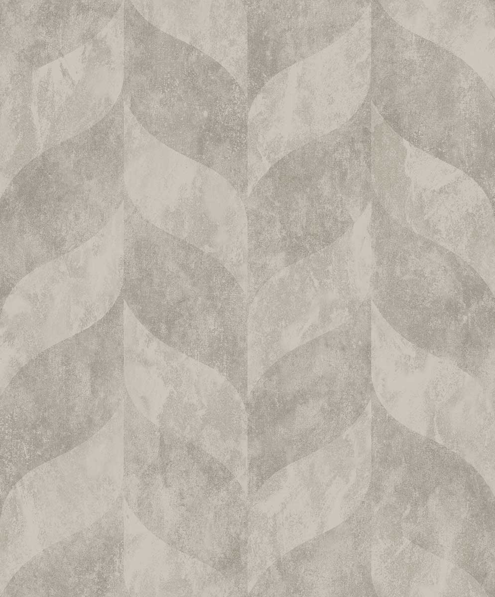 Papier peint géométrique abstrait beige gris, HEXOA