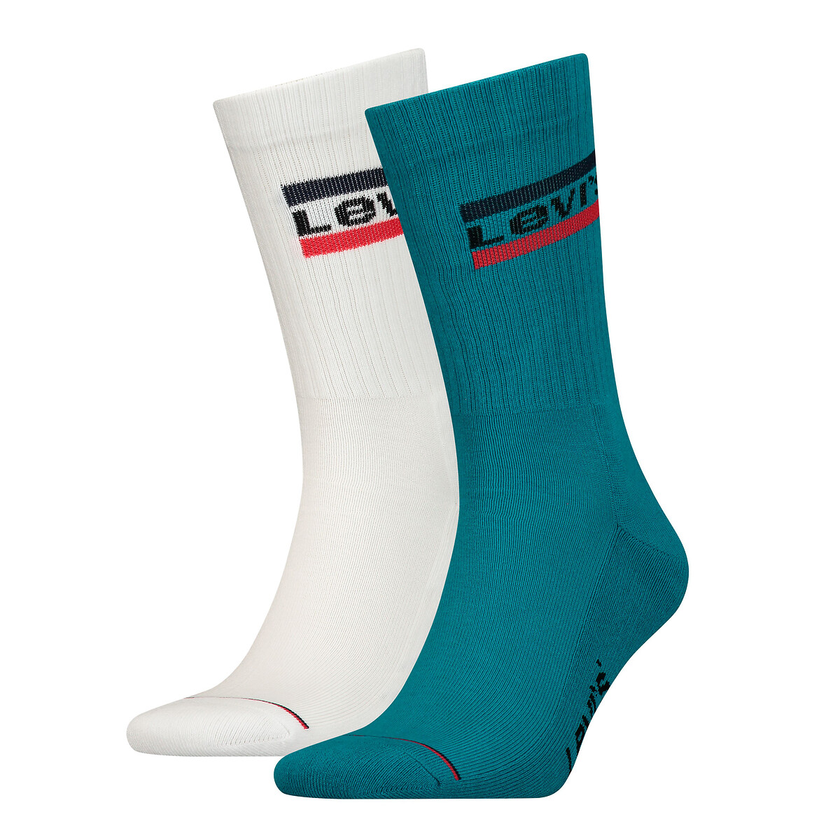 Image of Pack of 2 Pairs of Socks in Cotton Mix with Sportswear Logo