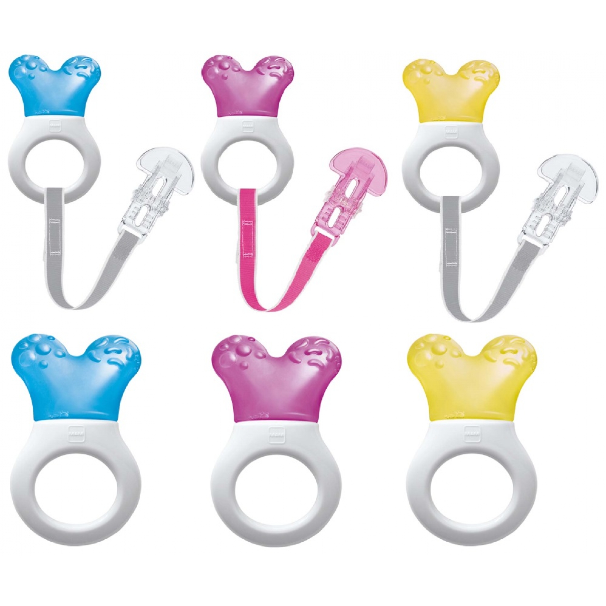 Anneau de dentition réfrigéré avec attache Coloris aléatoire, MAM
