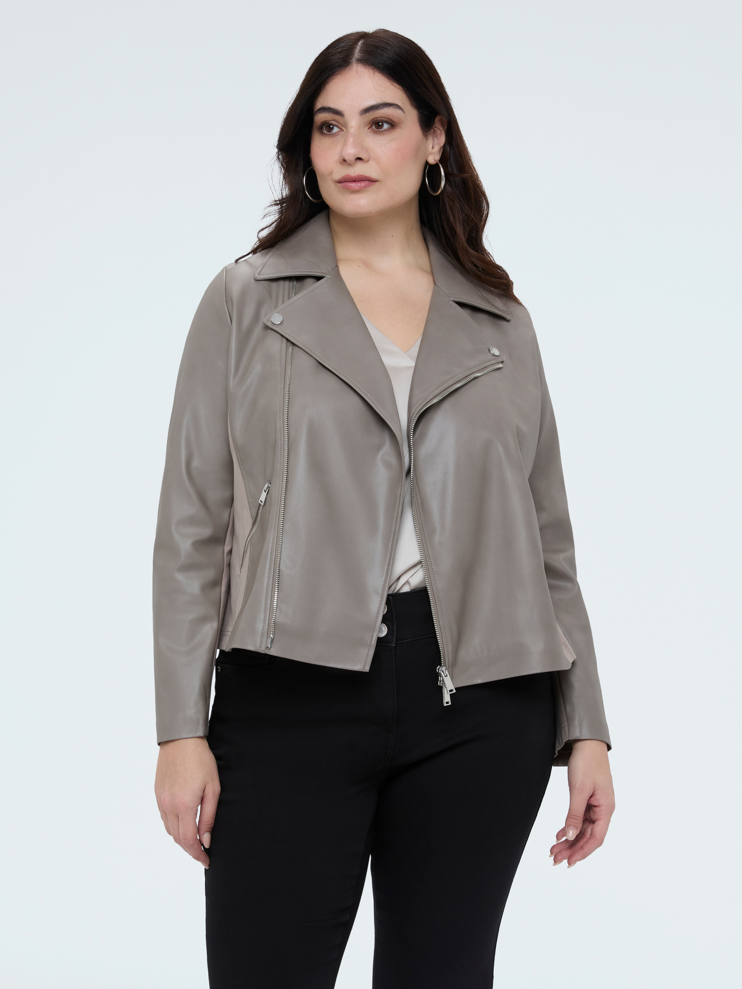 Veste de motard avec empiècements en tissu stretch, FIORELLA RUBINO