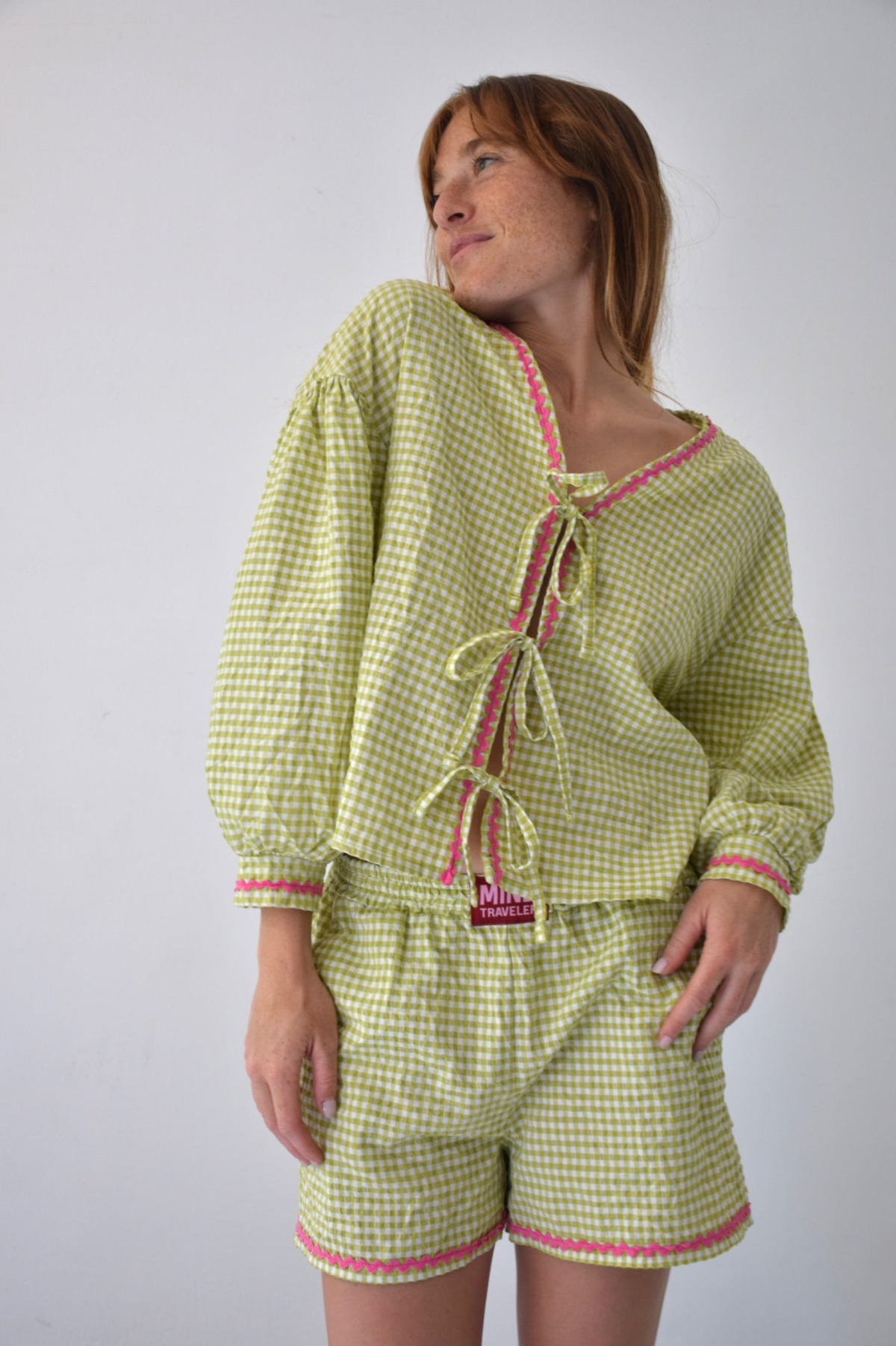 Blouse vichy à nœuds MARTA, MINDTRAVELER