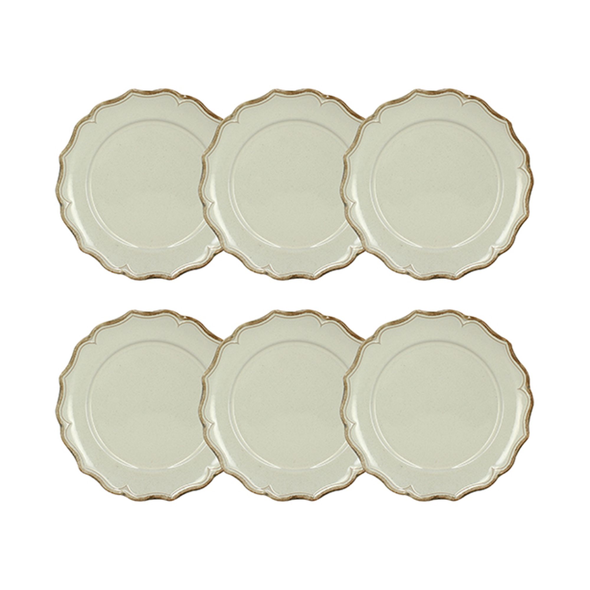 Lot de 6 assiettes plates 26,5cm en grès, SIGNATURE, NOVASTYL