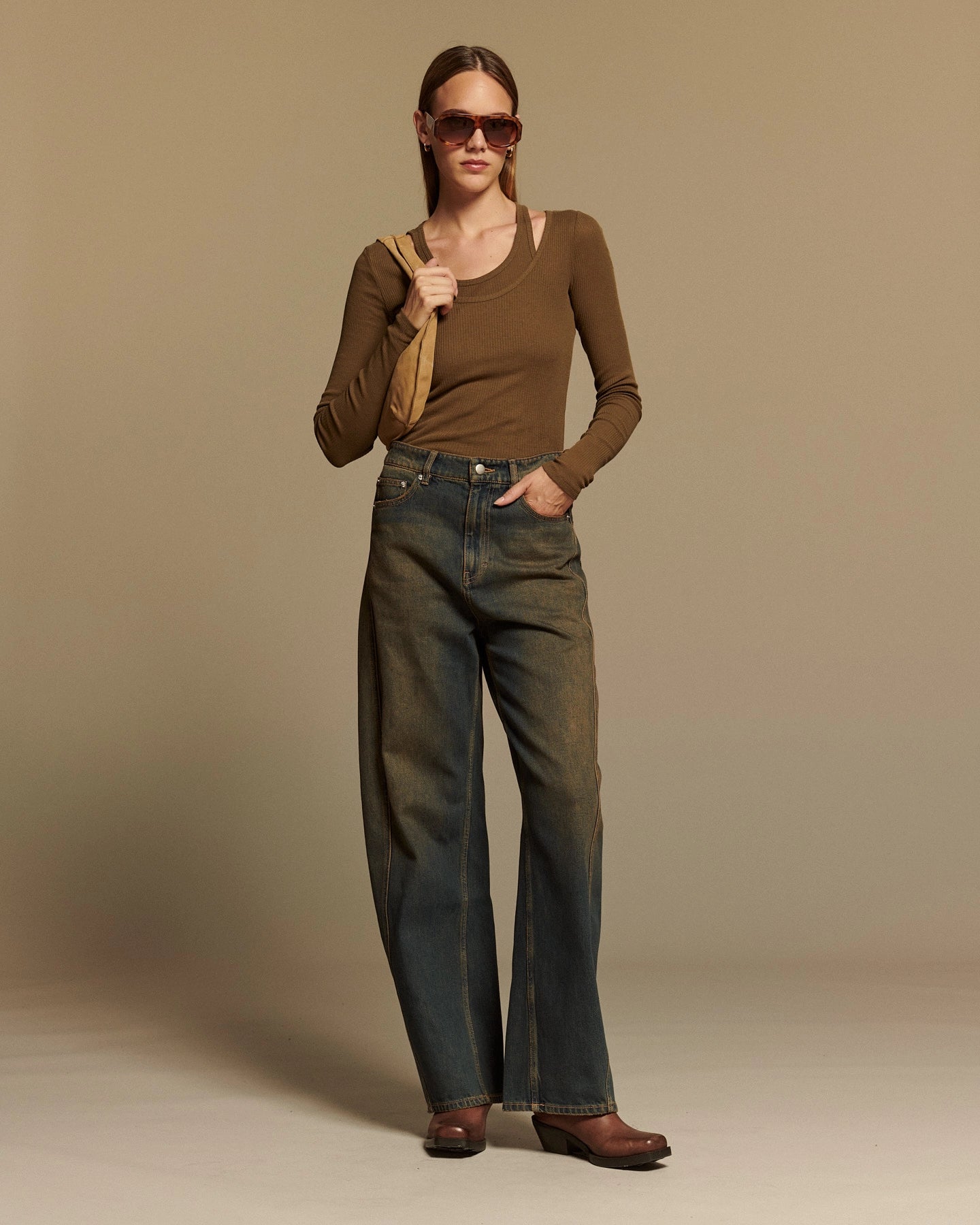 JEANS LARGE TAILLE MOYENNE DENIM CONFORT, LABDIP