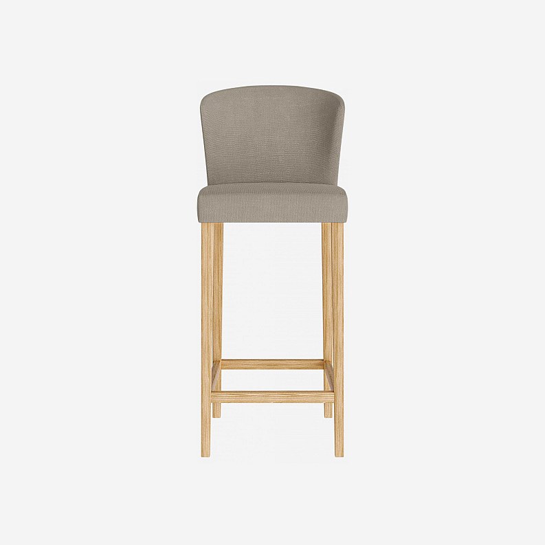 Lot de 2 chaises hautes de bar en tissu VALENTINA, HABITAT