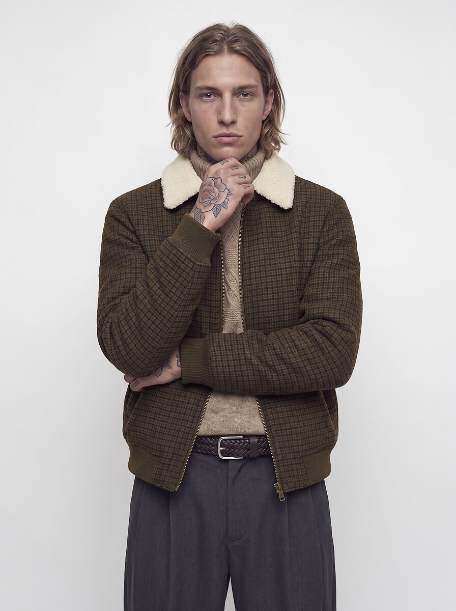 Blouson en laine mélangée avec col en sherpa, JACK & JONES