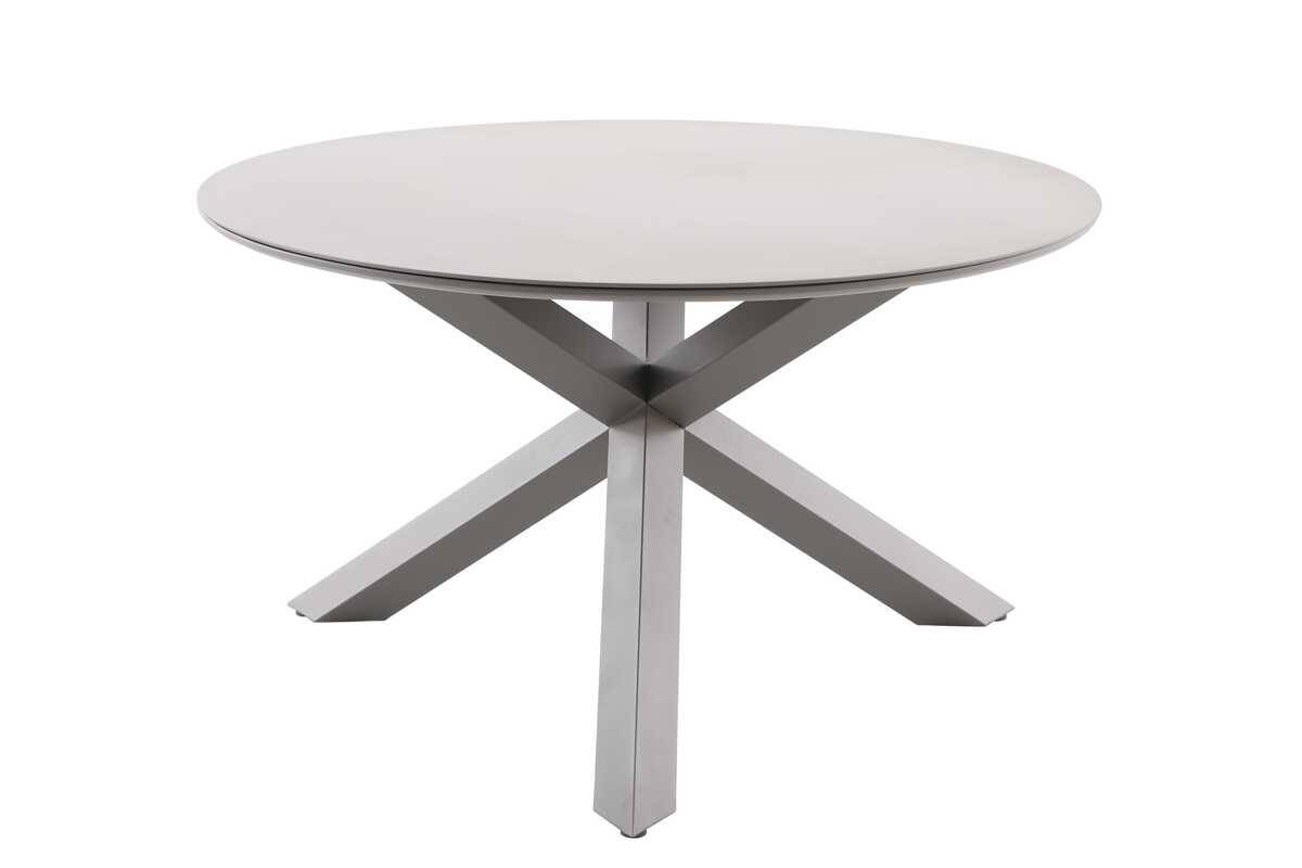 Table de jardin ronde 6 places en verre trempé ORYON, HESPERIDE