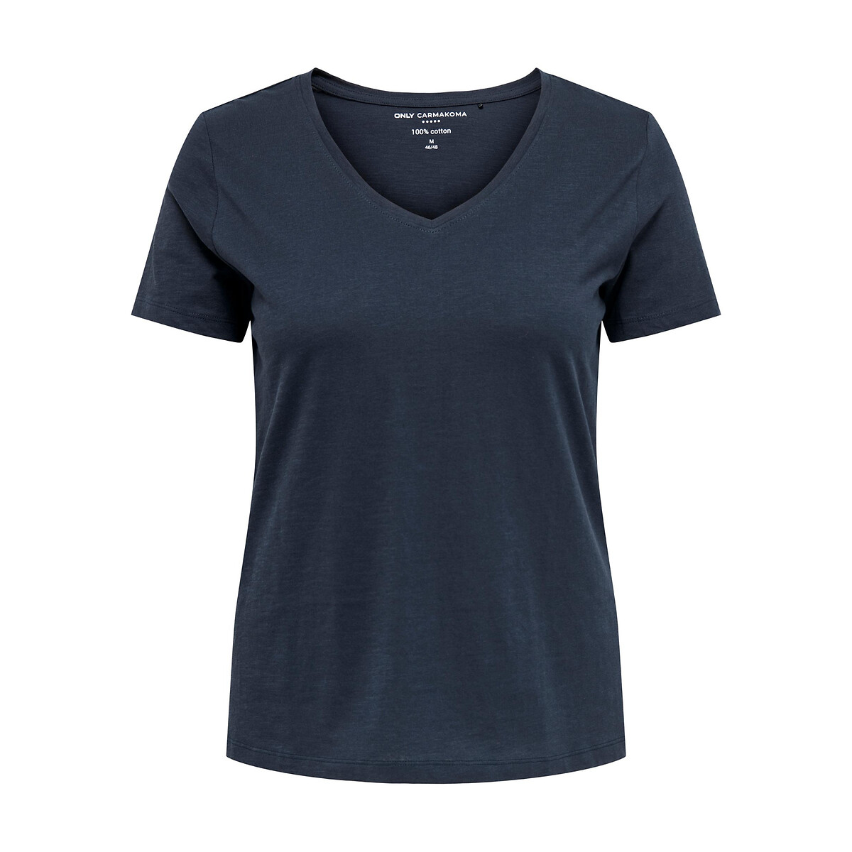 Cotton V-Neck T-Shirt With Short Sleeves