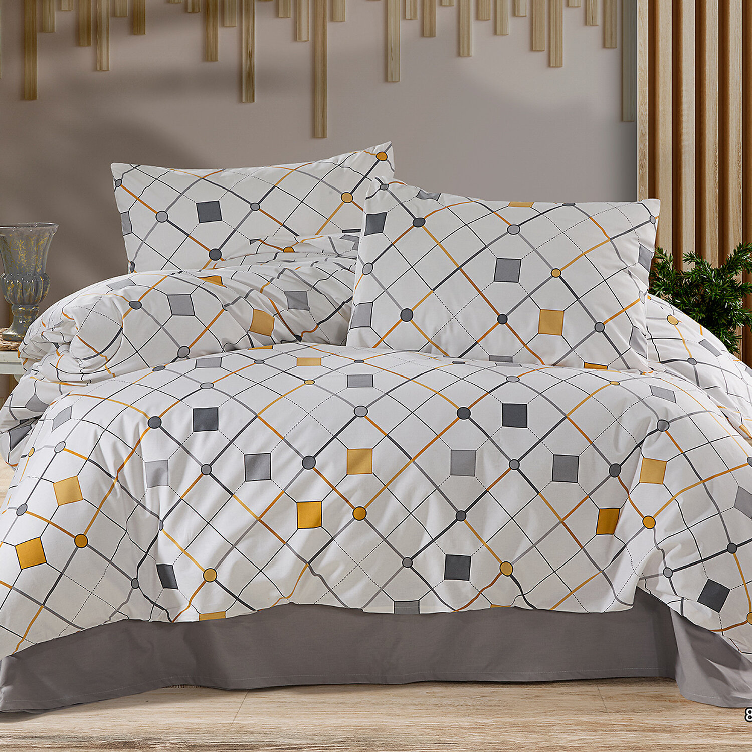 Paure de couette et tai(e) coton imprimé, angula, C DESIGN HOME TEXTILE