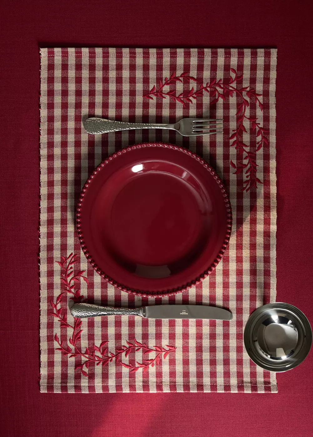 Set de table en coton à carreaux vichy brodés, MANGO HOME