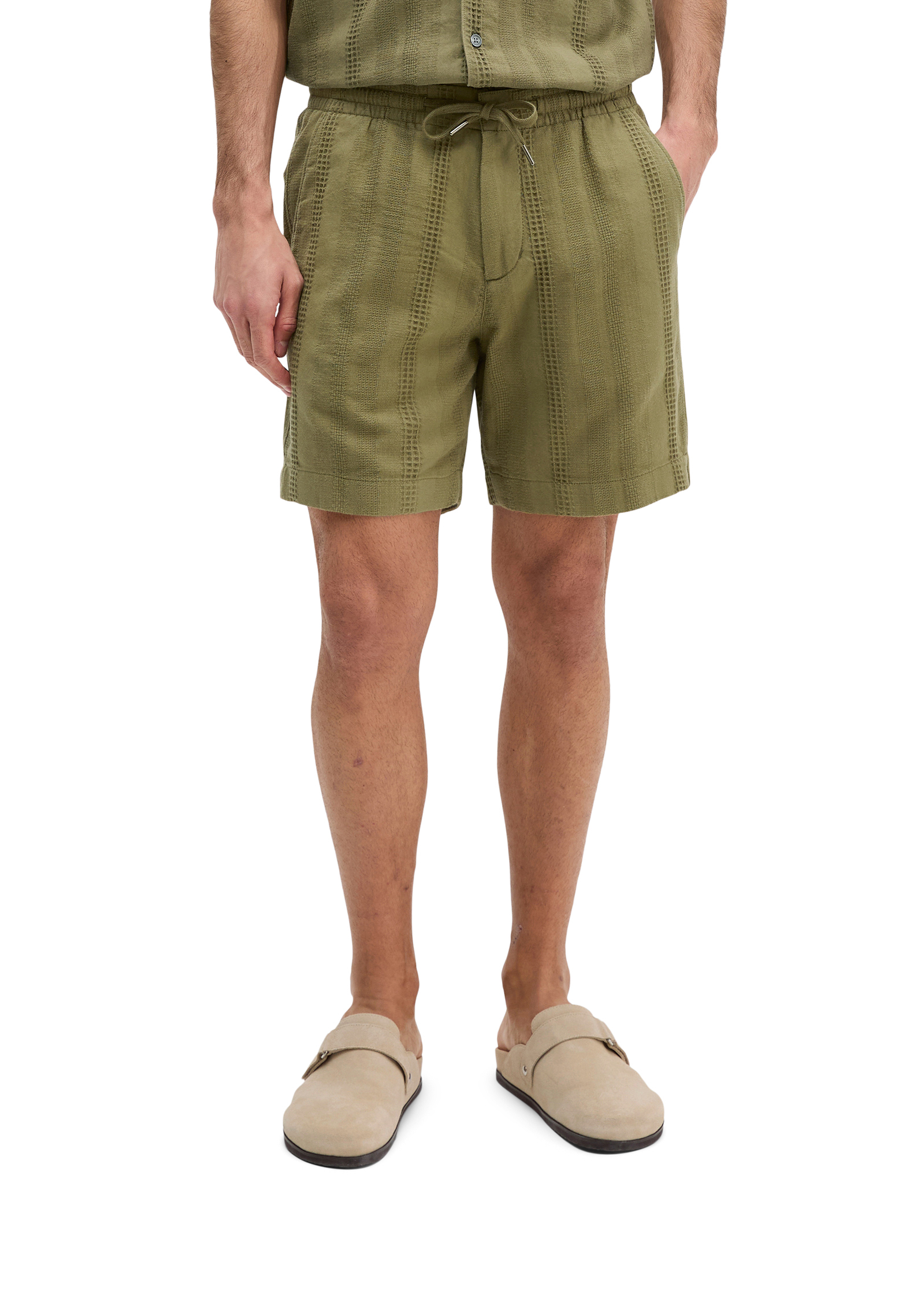 Short modèle Arik Jogger avec mélange de structures jacquard, MARC O'POLO