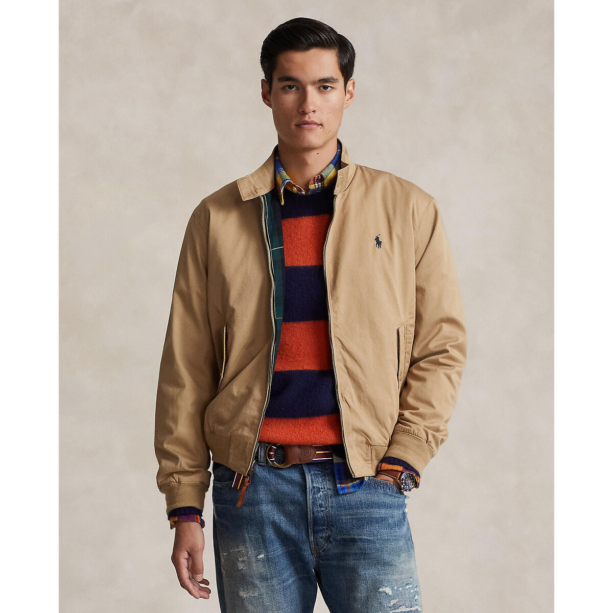 Cotton zip-up jacket, coffee, Polo Ralph Lauren | La Redoute
