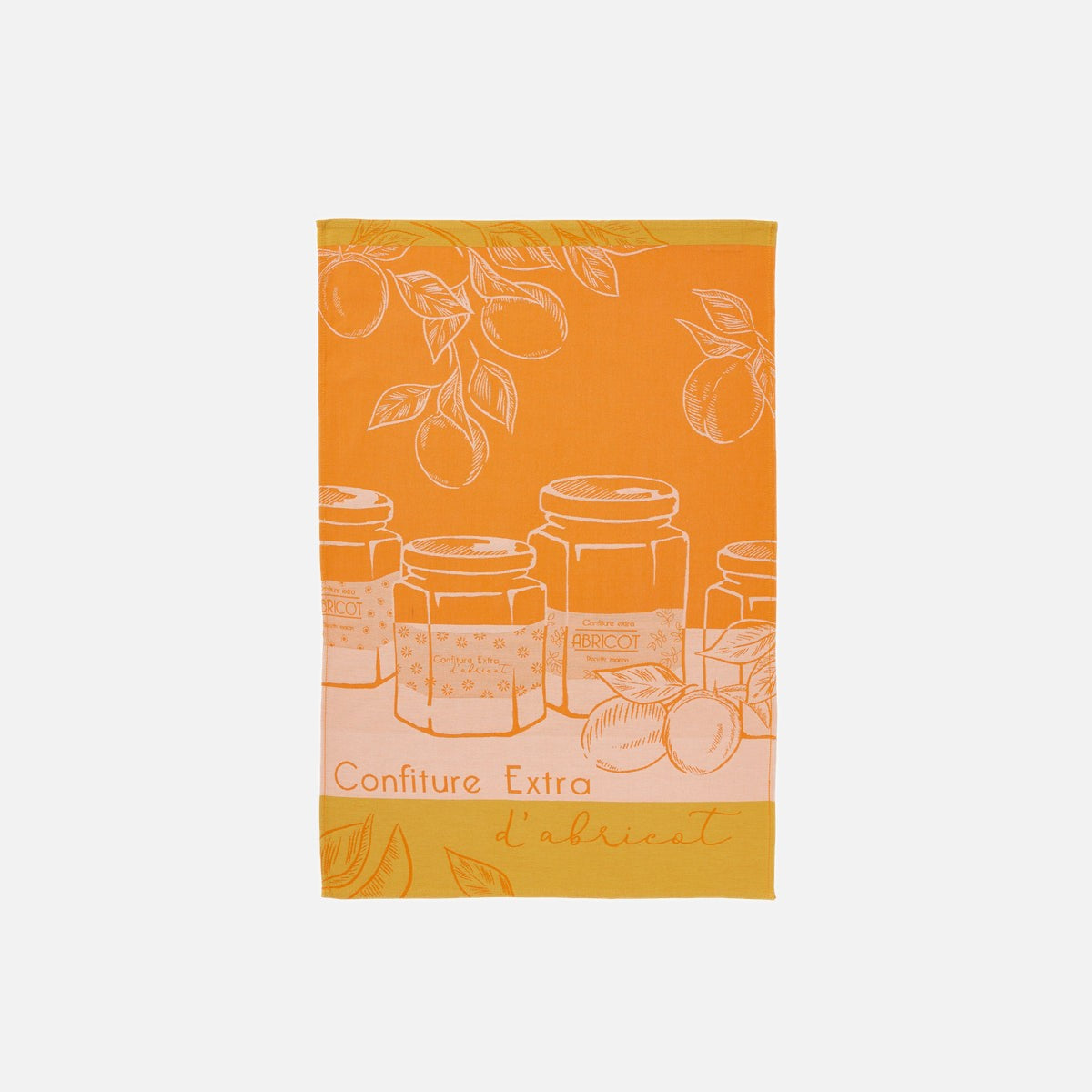Torchon jacquard en coton ABRICOTS DU VERGER, COUCKE