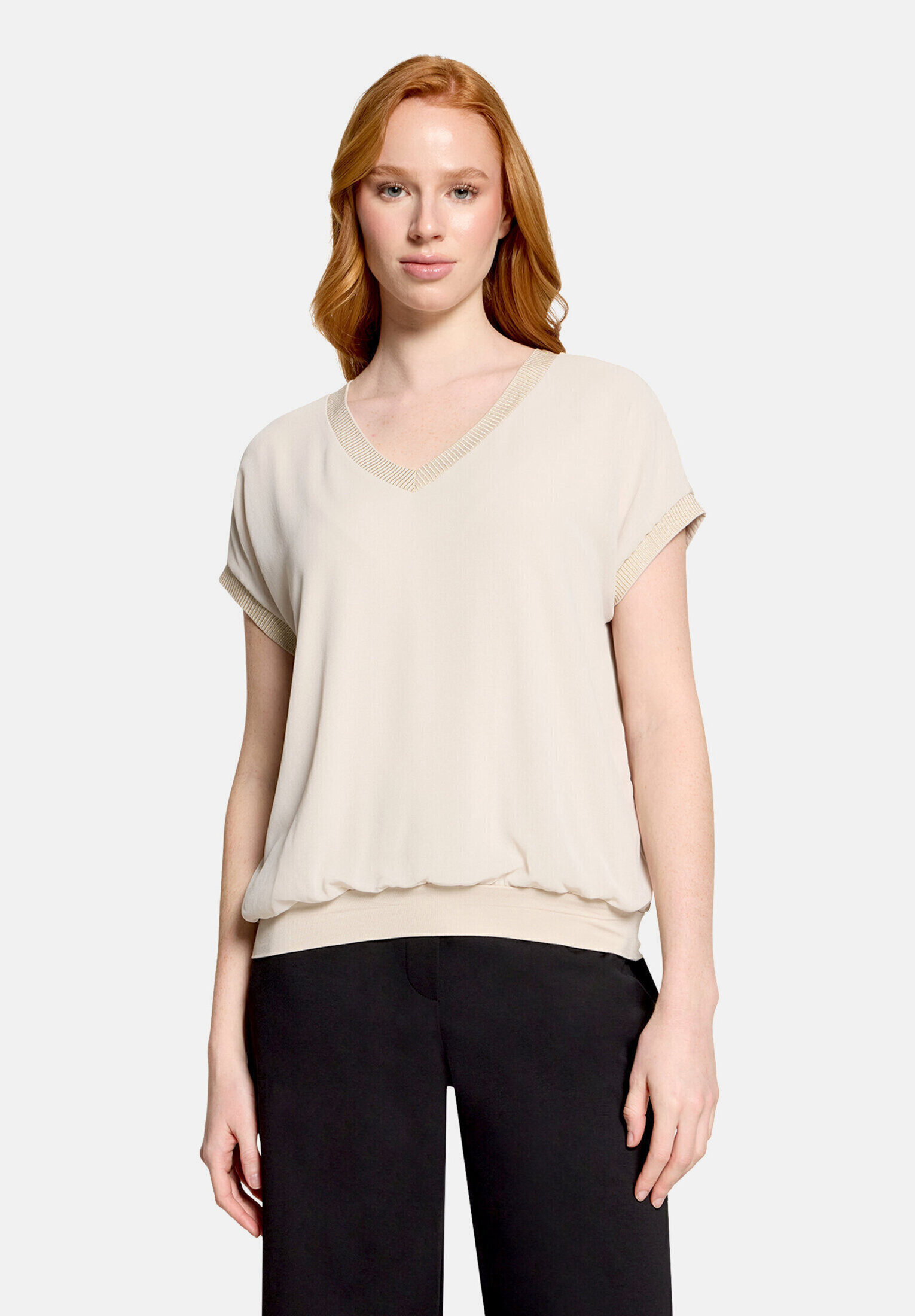 T-shirt façon blouse à broderies, BETTY BARCLAY
