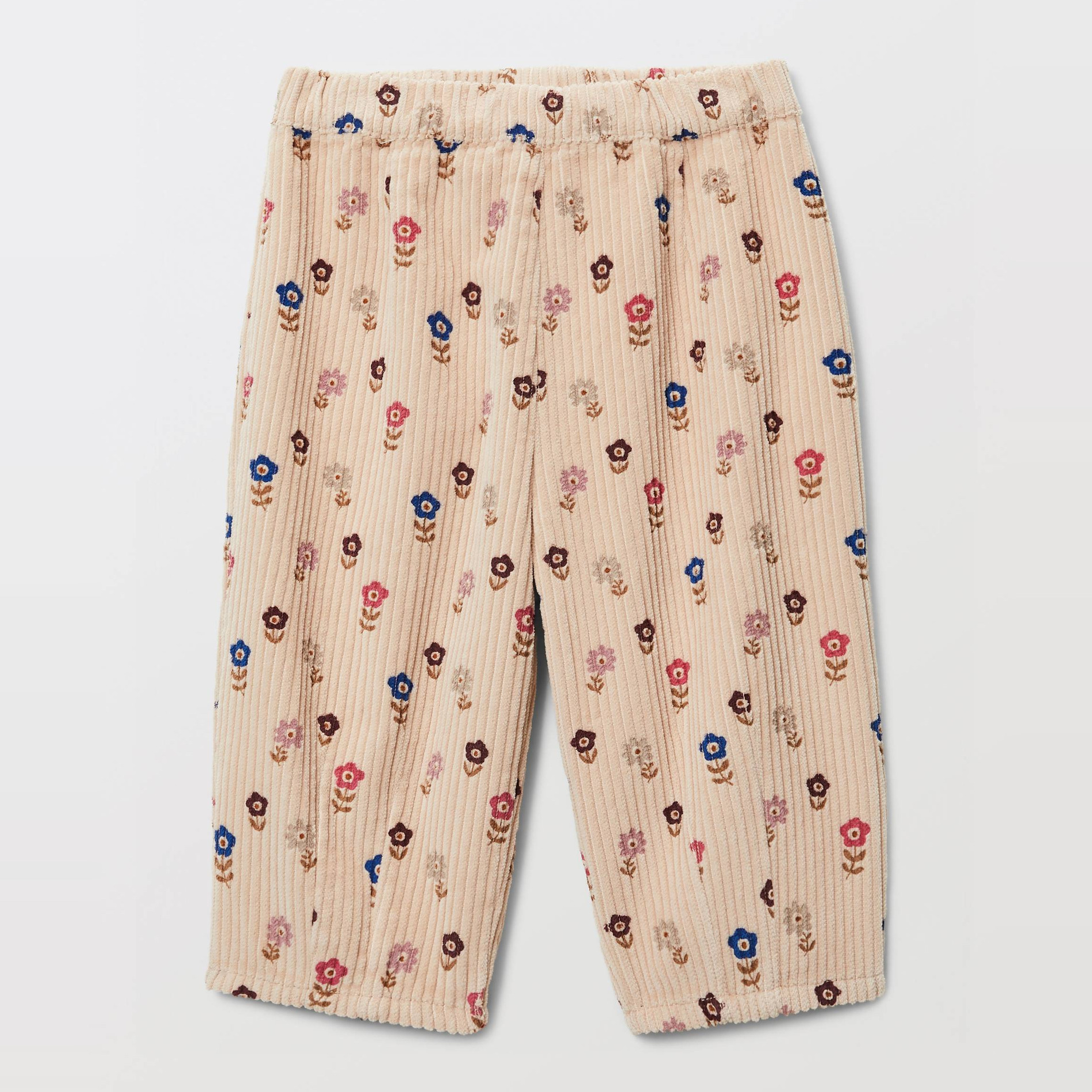 Pantalon taille élastique en velours imprimé en coton BIO GOTS, BOUT'CHOU