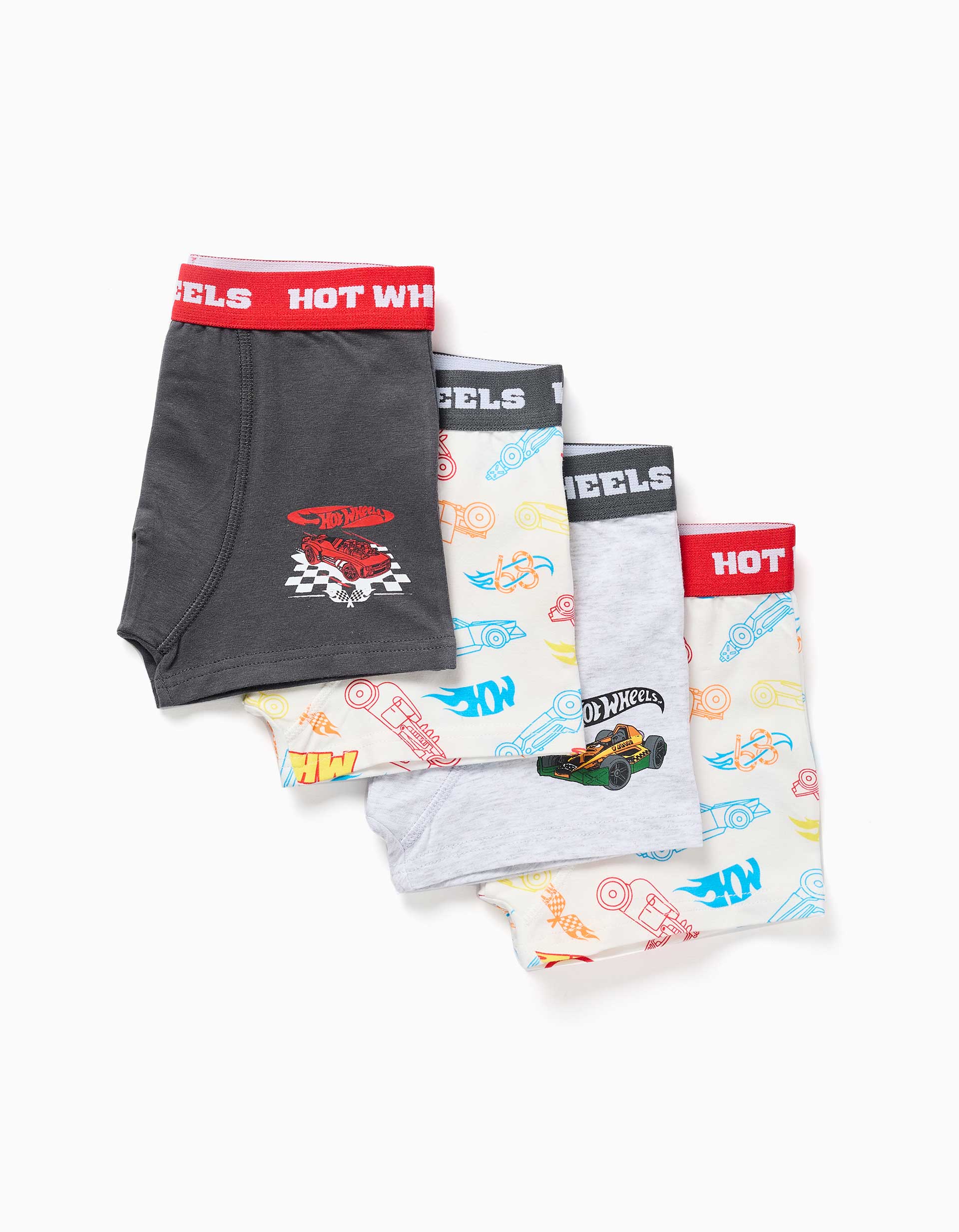Lot de 4 boxers avec imprimés Hot Wheels, ZIPPY
