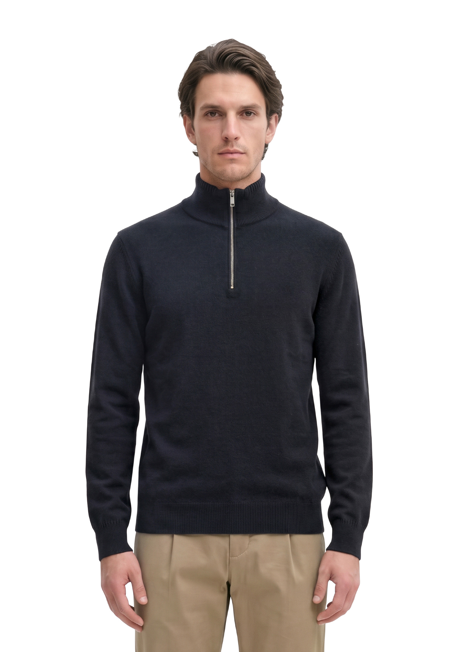 Pull à col roulé en maille, coupe classique en un mélange doux de coton bio et de laine vierge, MARC O'POLO