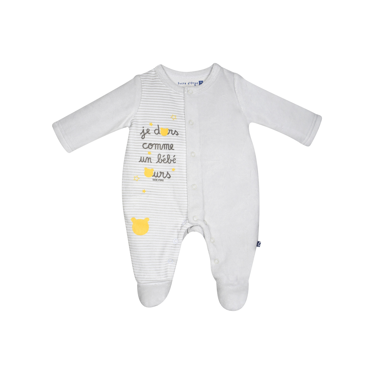 Dors bien iouri velours rase ouverture devant naissance, SUCRE D'ORGE
