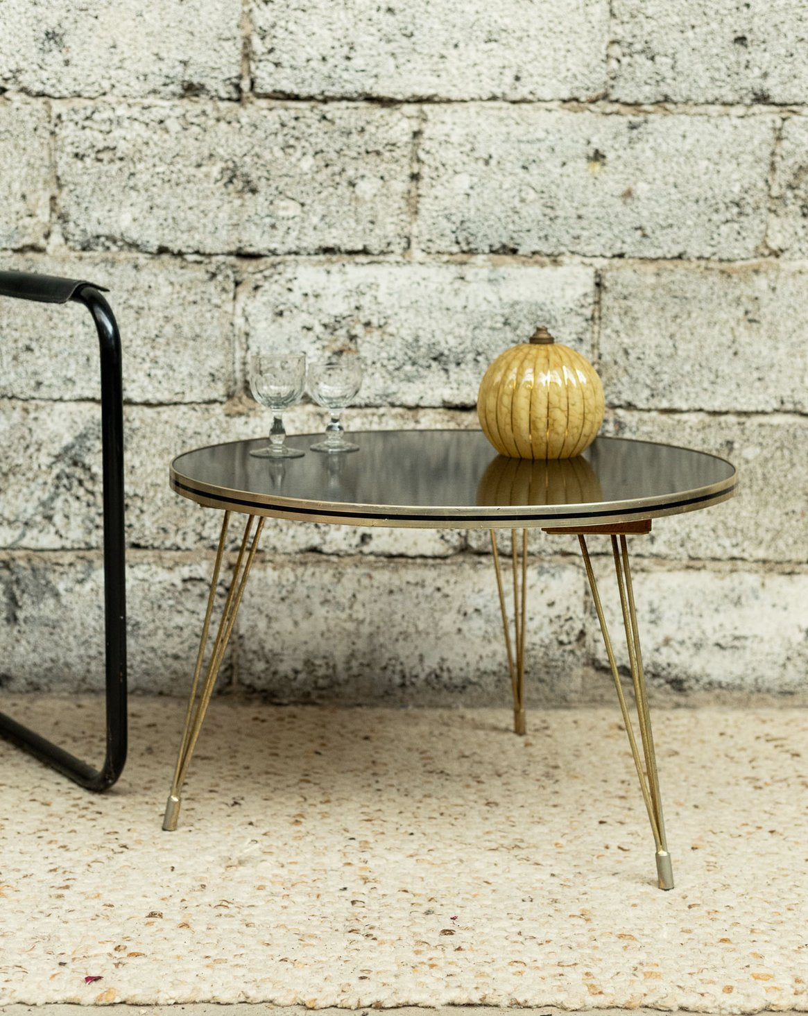 Table basse métallique Donna N°1114 - Bon état, DEBONGOUT