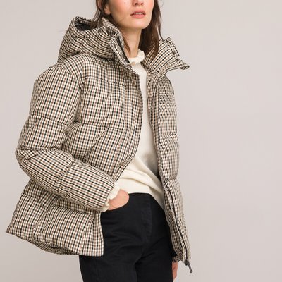 Checked Hooded Puffer Jacket LA REDOUTE COLLECTIONS