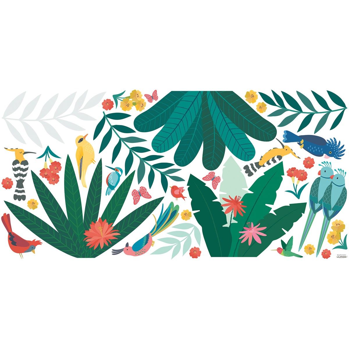 Sticker jungle feuilles monstera, décor chambre bébé Lilipinso