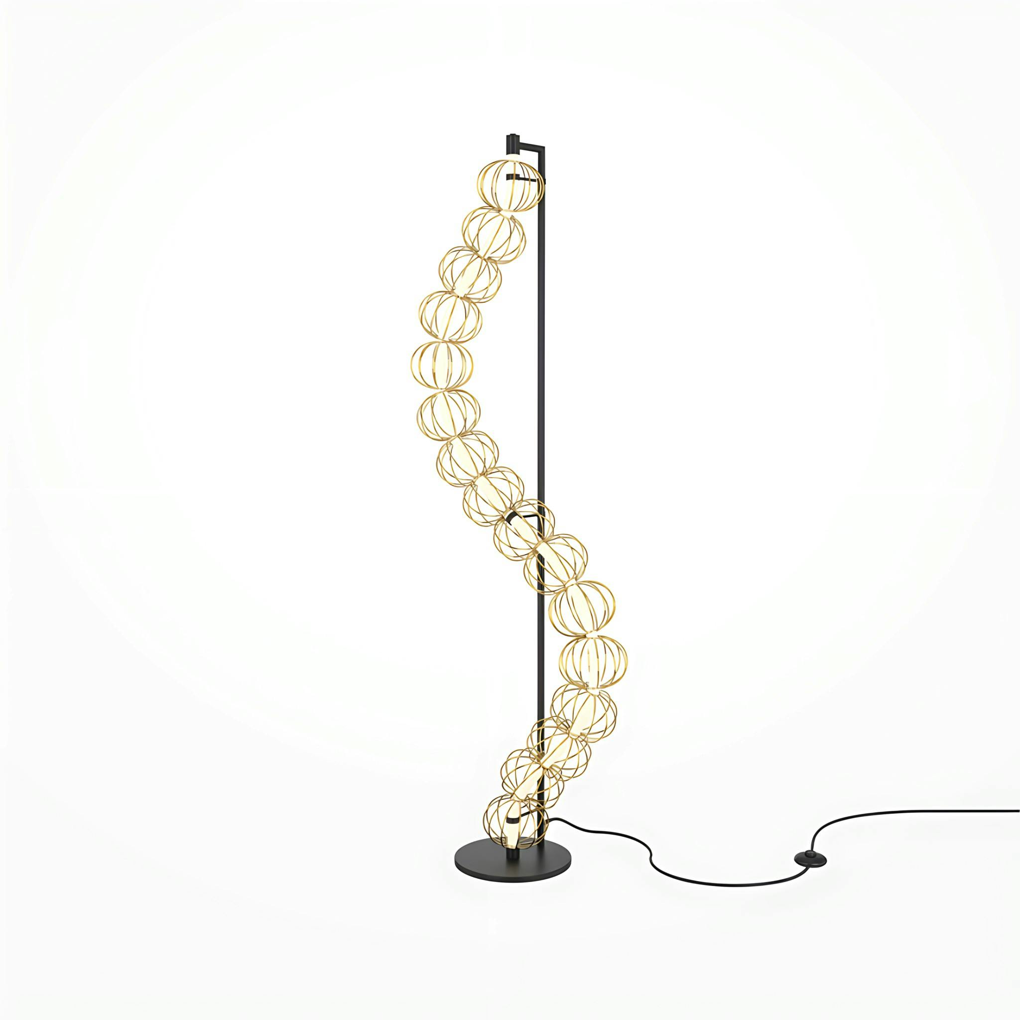 Lampadaire salon design – guirlande métal doré EDEN, PIER IMPORT