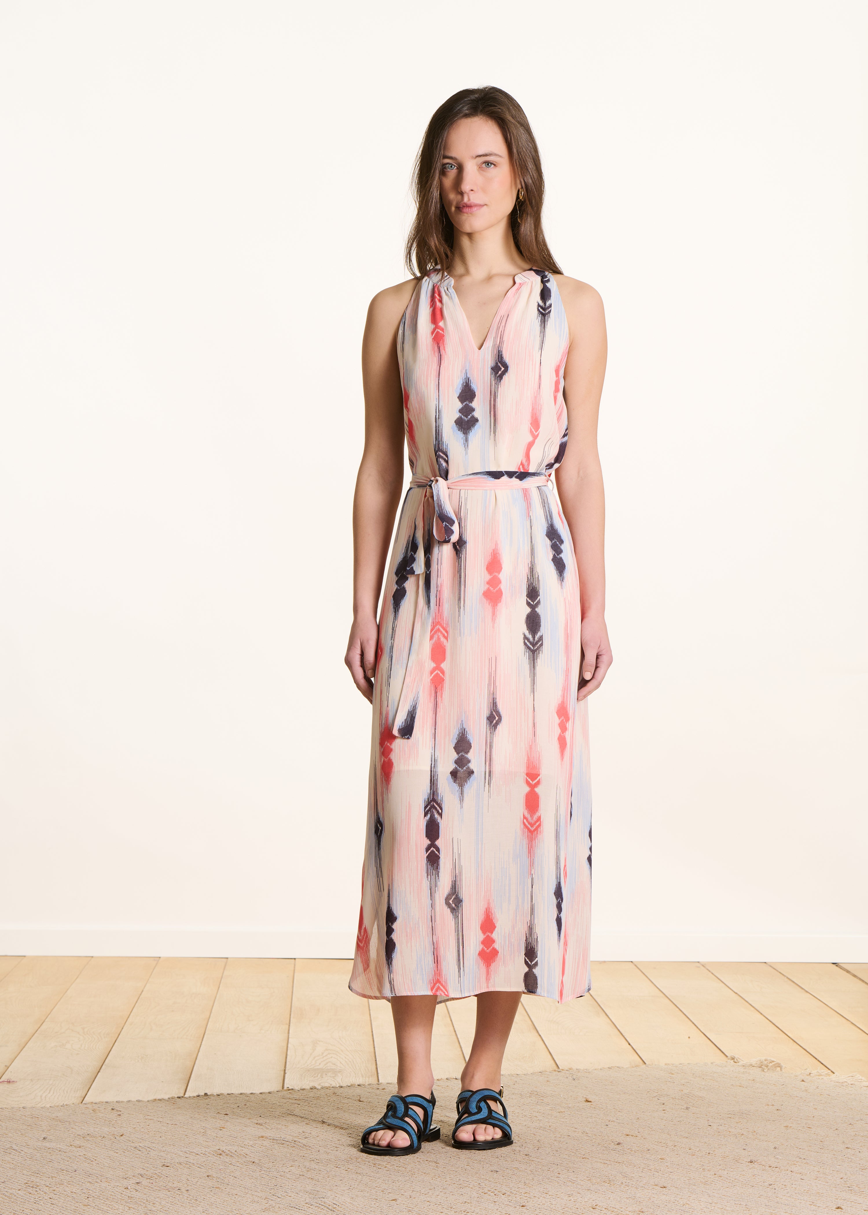 Robe longue sans manches à imprimé, LA FEE MARABOUTEE