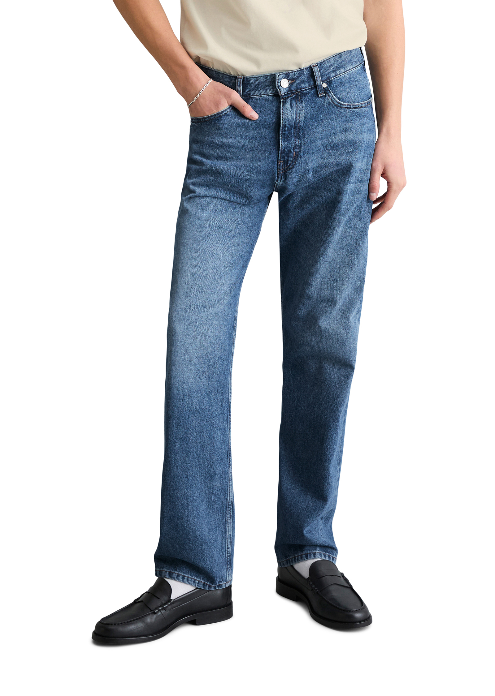 Jeans modèle Sverre droit en pur coton bio, MARC O’POLO DENIM