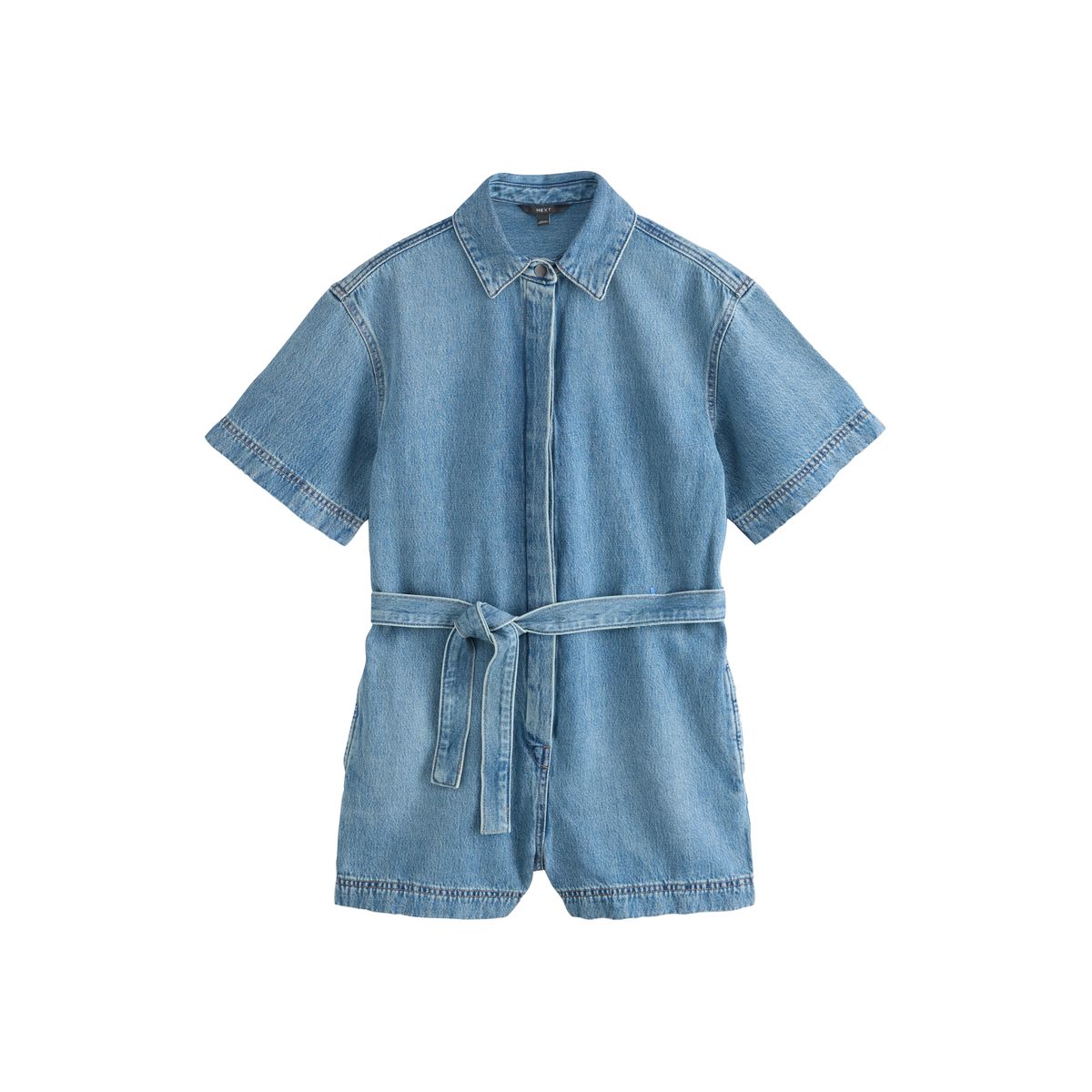 Combi-short en denim à manches courtes, NEXT