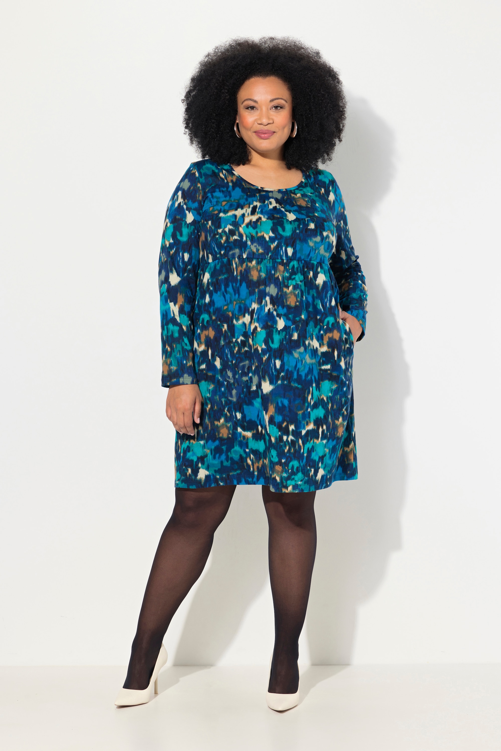 Robe en jersey à col rond et manches longues, ULLA POPKEN