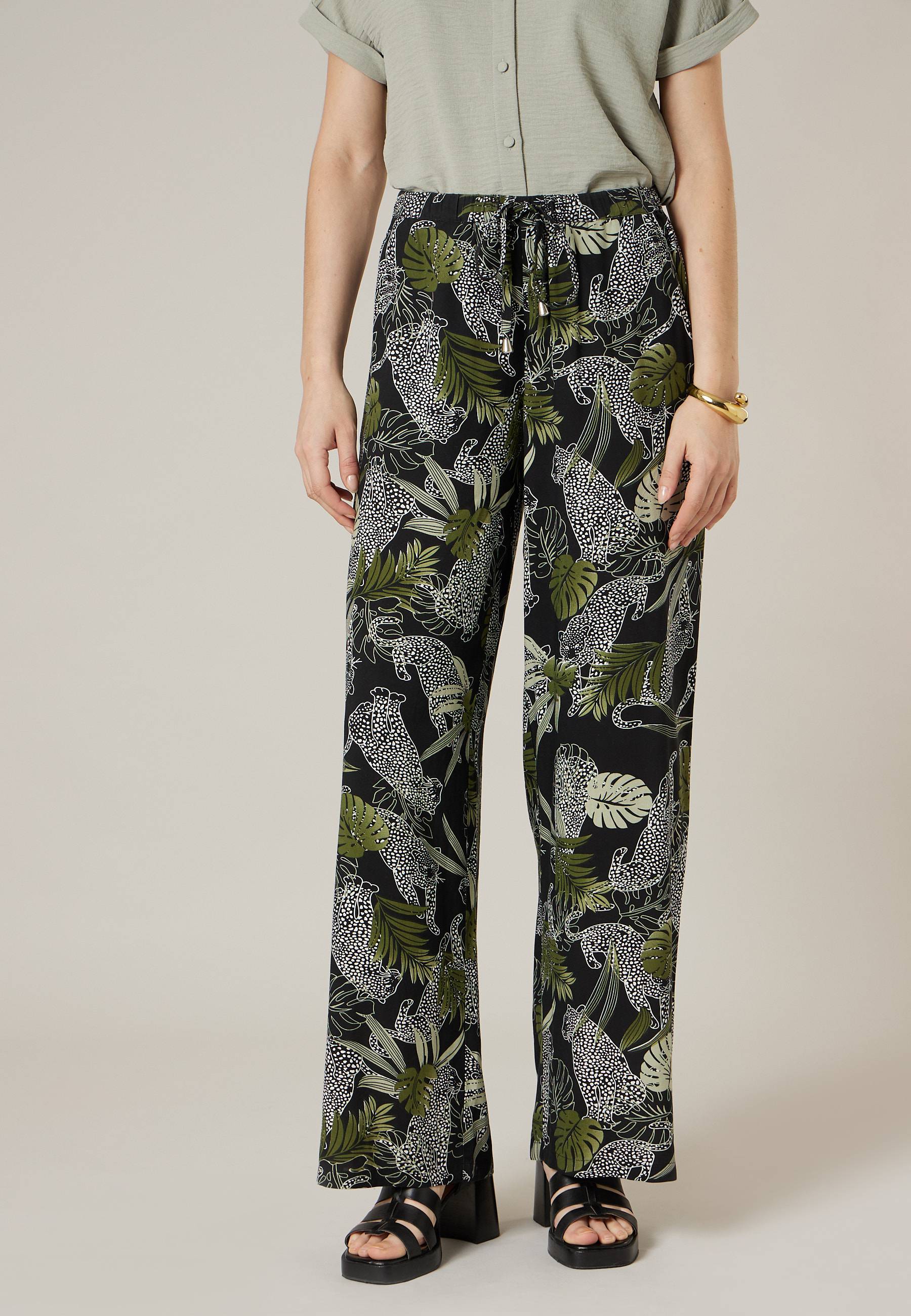 Pantalon large femme imprimé jungle LEOVA, DEELUXE