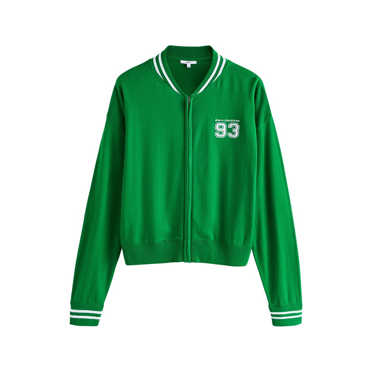 Cardigan bomber zippé brodé en coton, NEXT