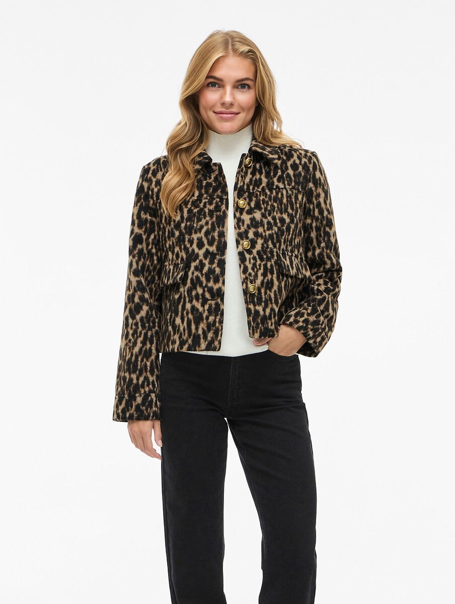 Veste courte imprimé léopard, VILA