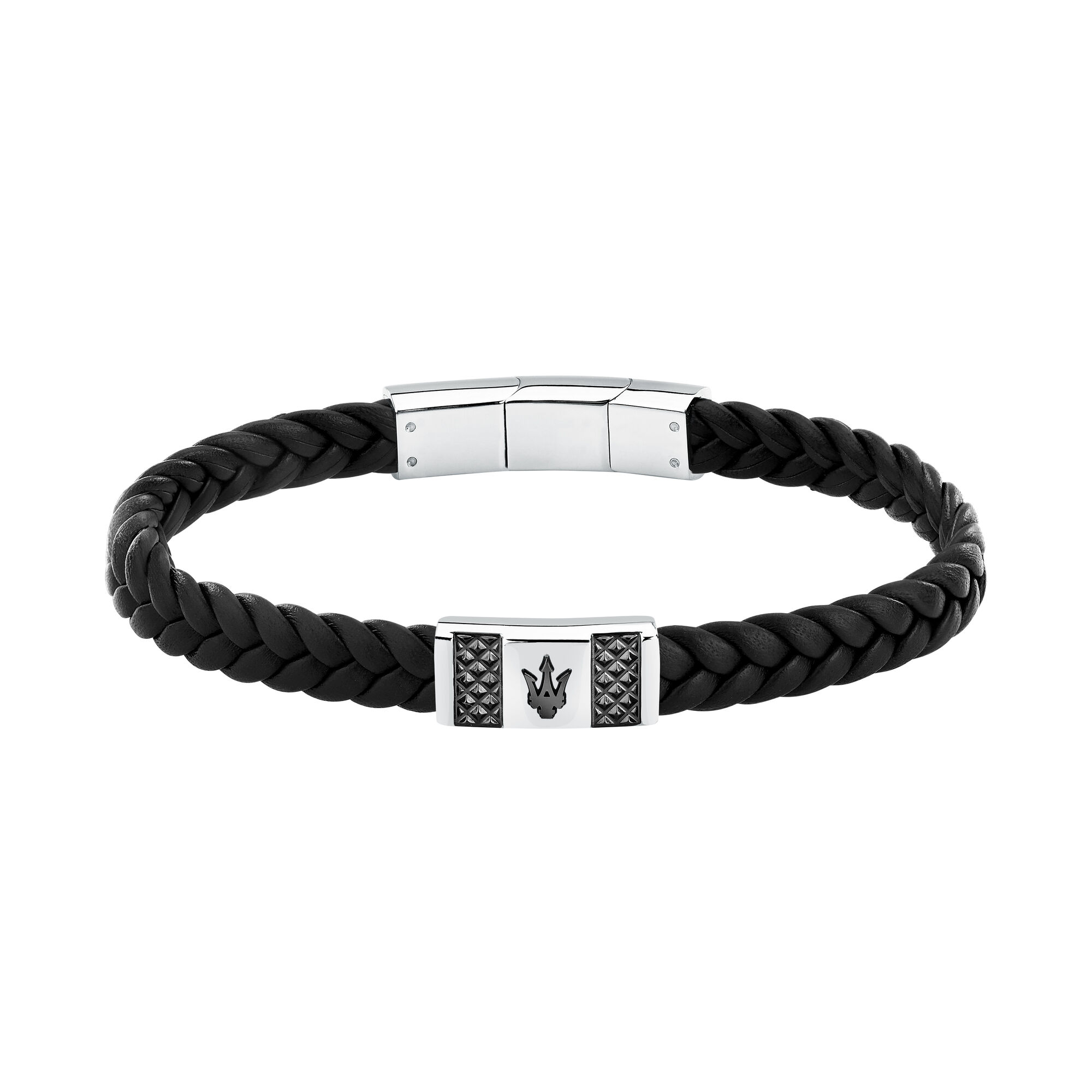 Bracelet acier, cuir RECYCLED LEATHER, MASERATI