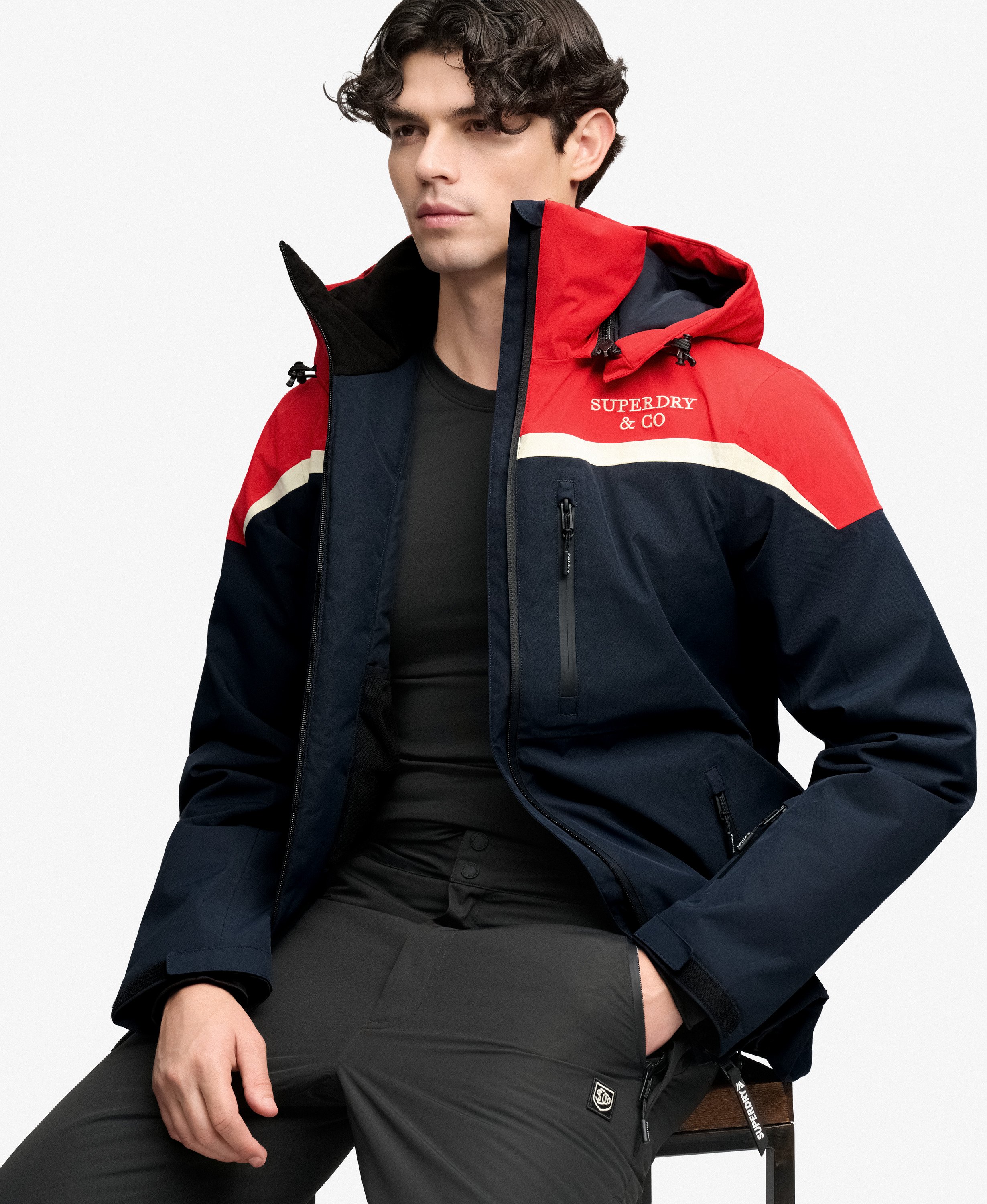 Veste de Ski à Capuche Coupe Décontractée, SUPERDRY