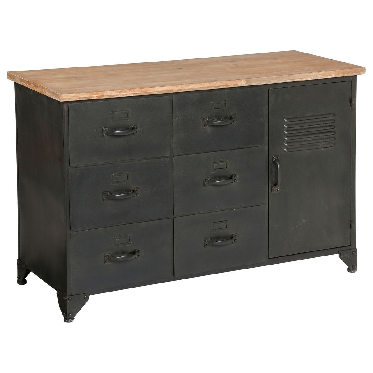 Commode industrielle en m tal torof Couleur noir Atmosphera La