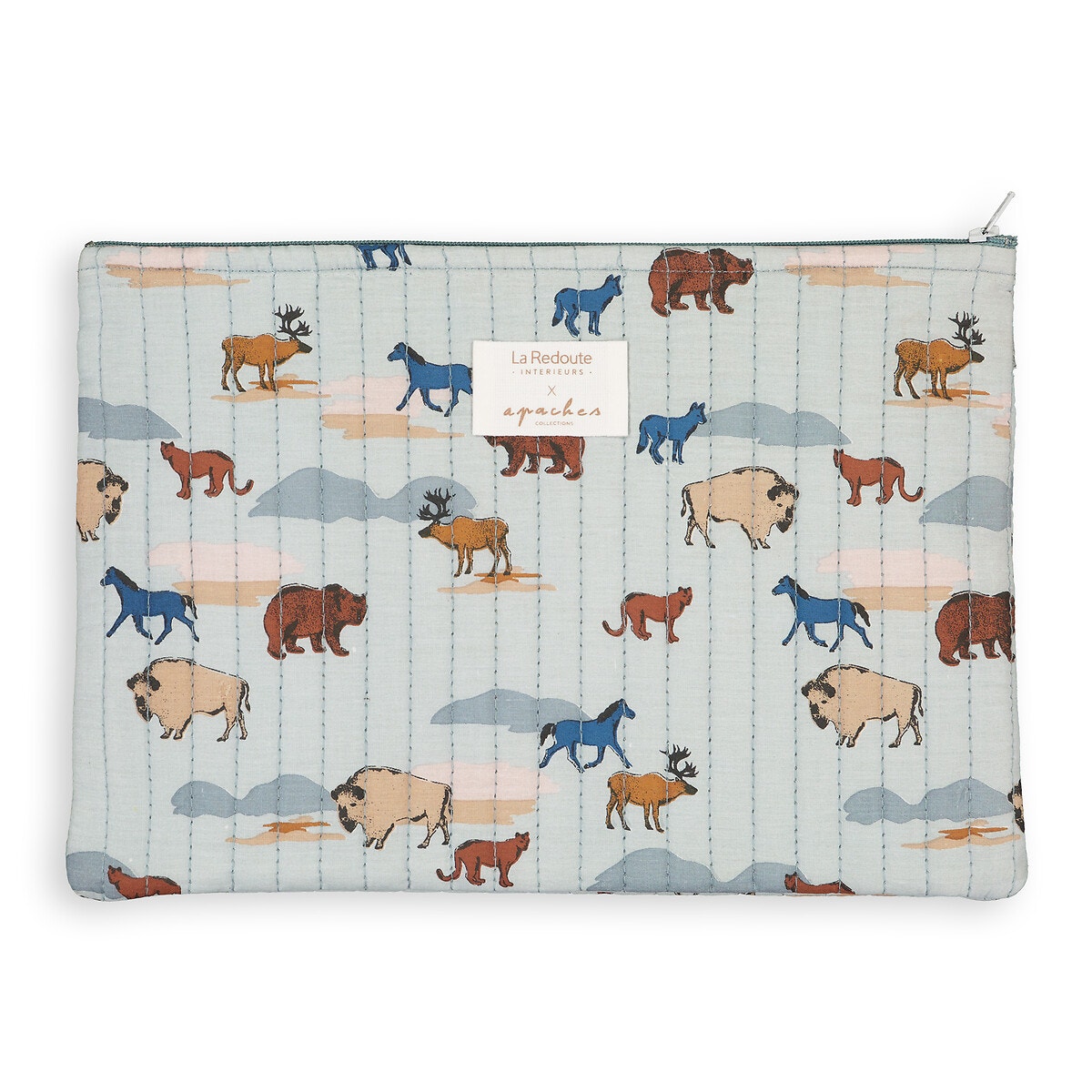 Pochette de voyage coton terre sauvage bleu Apaches X La Redoute