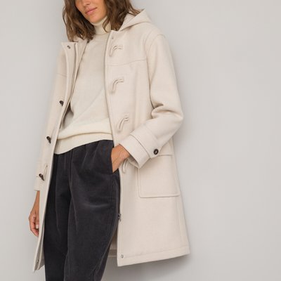 Duffle-coat à capuche, en drap de laine LA REDOUTE COLLECTIONS