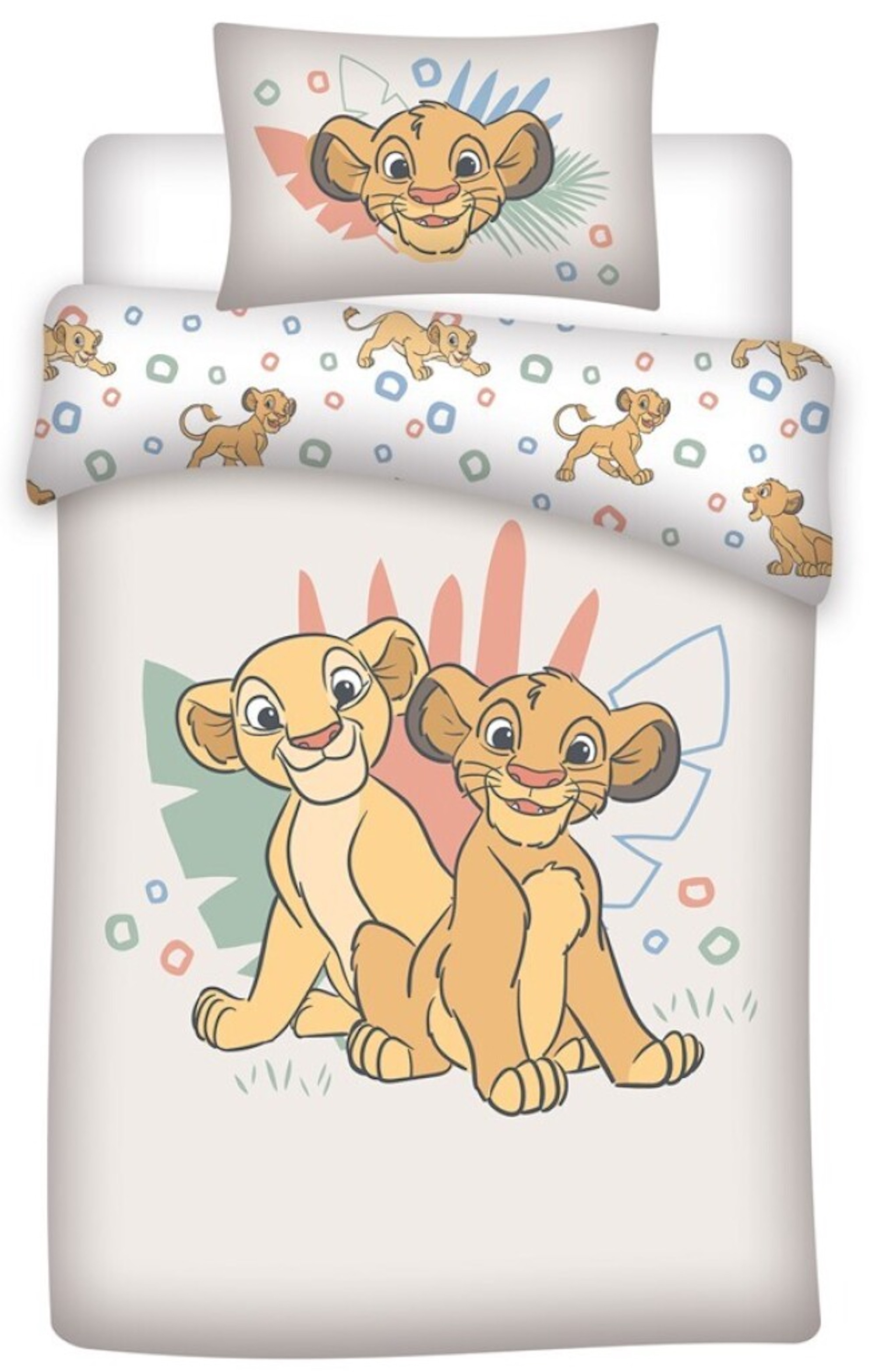Parure De Lit Bébé Minnie Mouse - Couette 100x135 Cm + Taie 40x60 Cm - 100% Coton, Motif Arc-en-ciel Et Nuage - Linge Enfant Disney - 2
