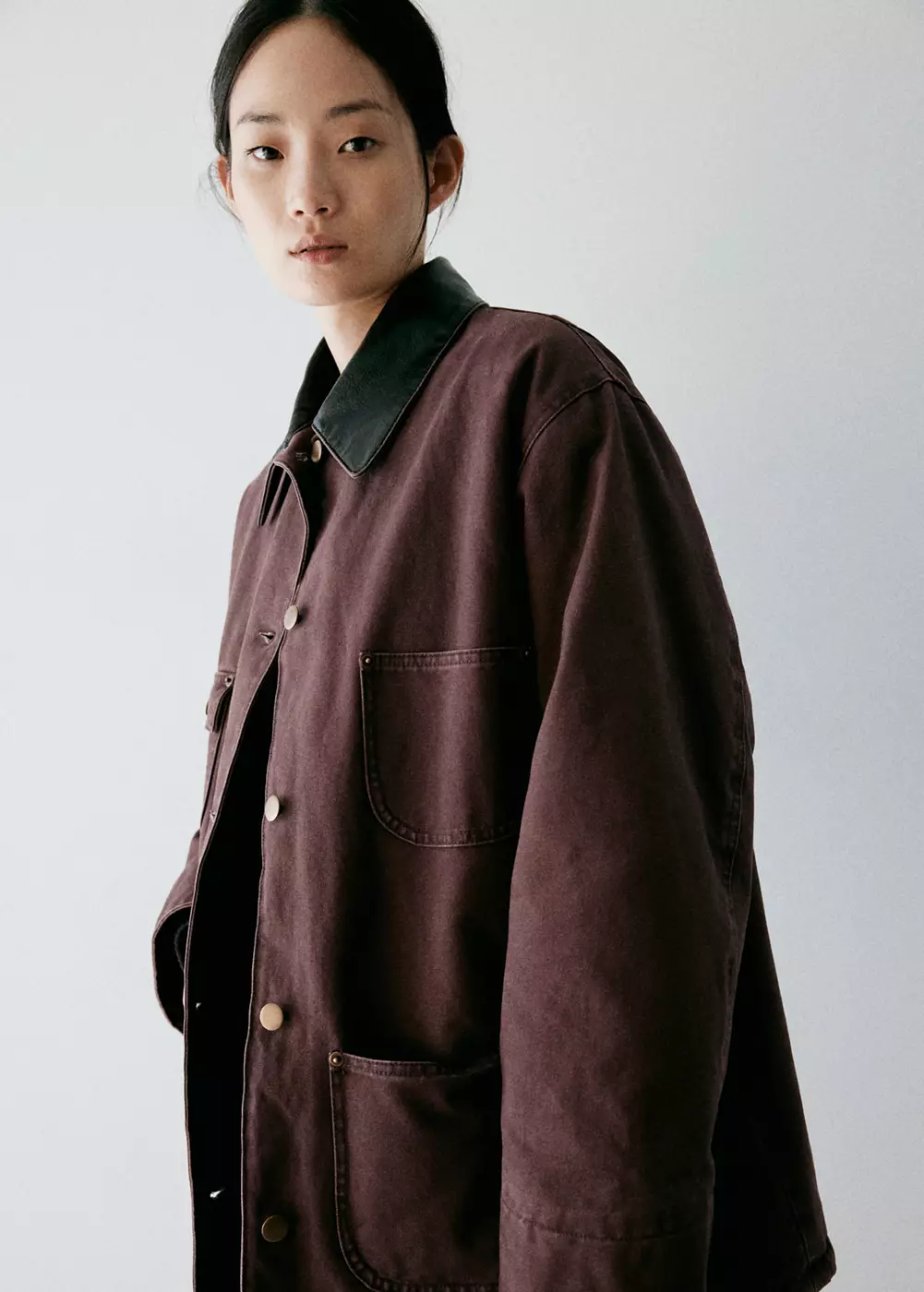Parka col contrasté, MANGO