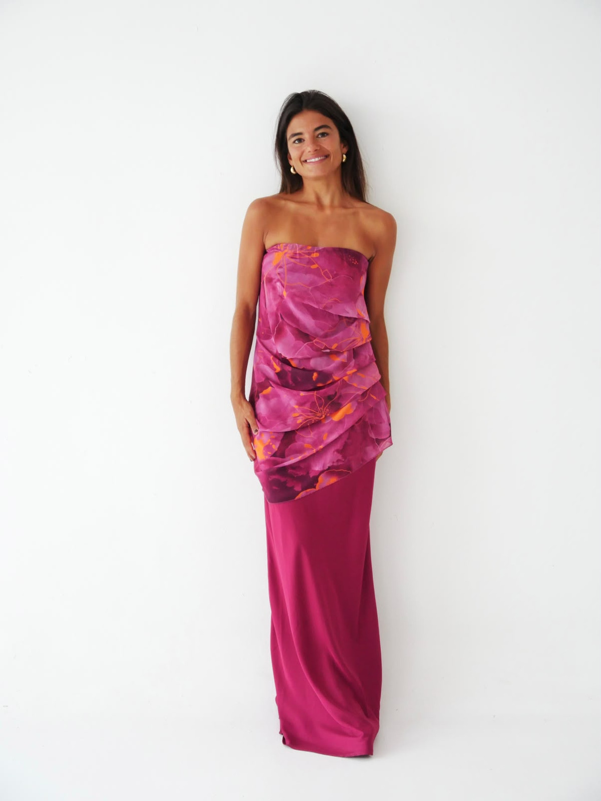 Robe longue bustier drapée IRIS, MINDTRAVELER