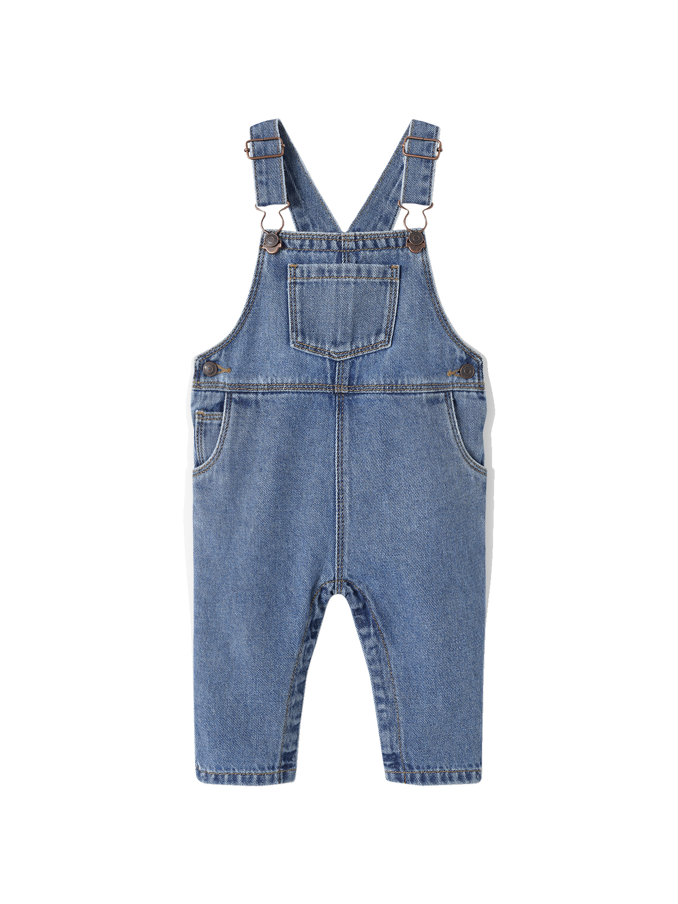 Salopette bébé en denim, VERTBAUDET