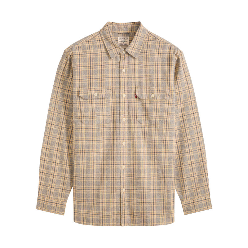 Chemise en coton beige à carreaux pourvue d'une coupe droite, LEVI'S
