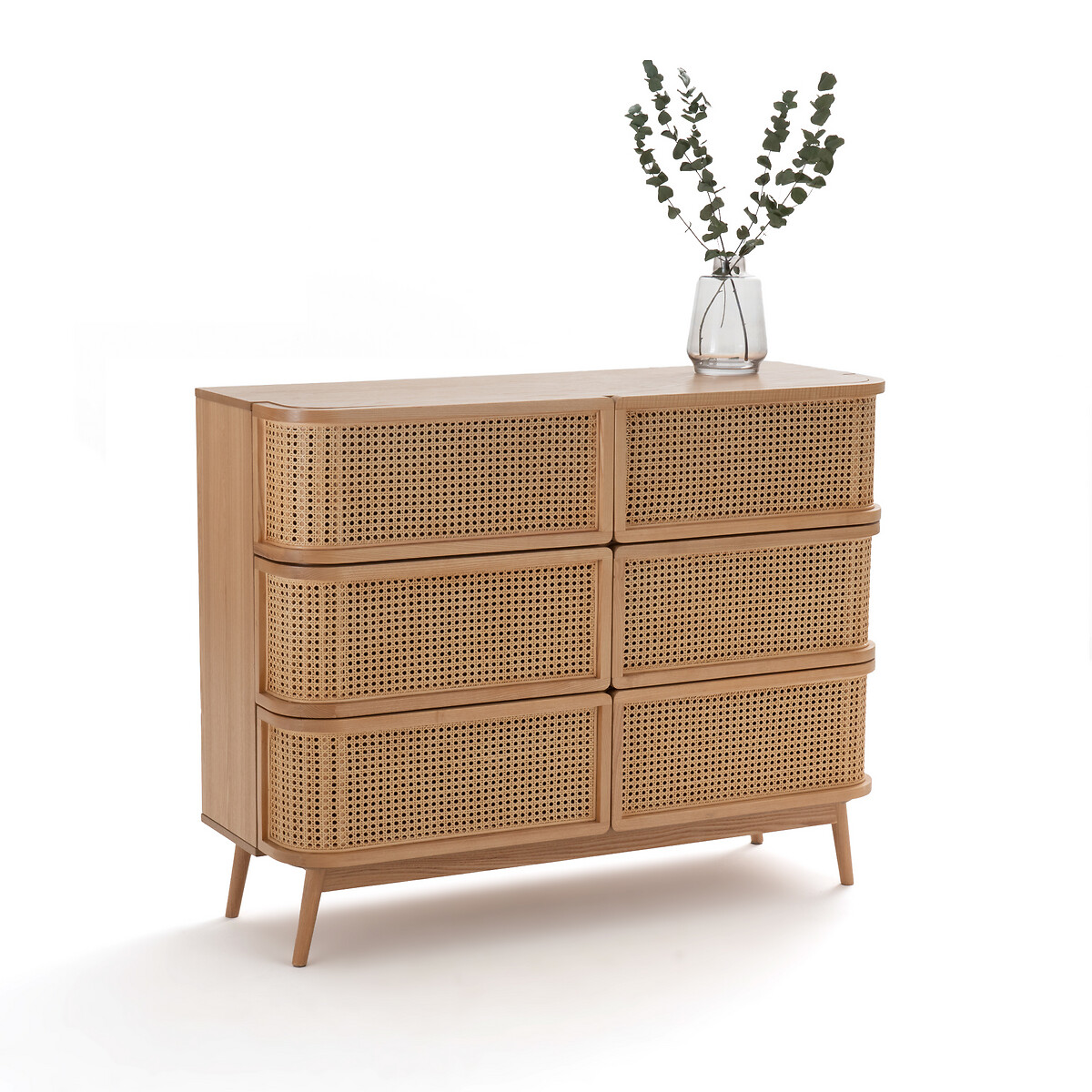 Laora Cane Chest of 6 Drawers