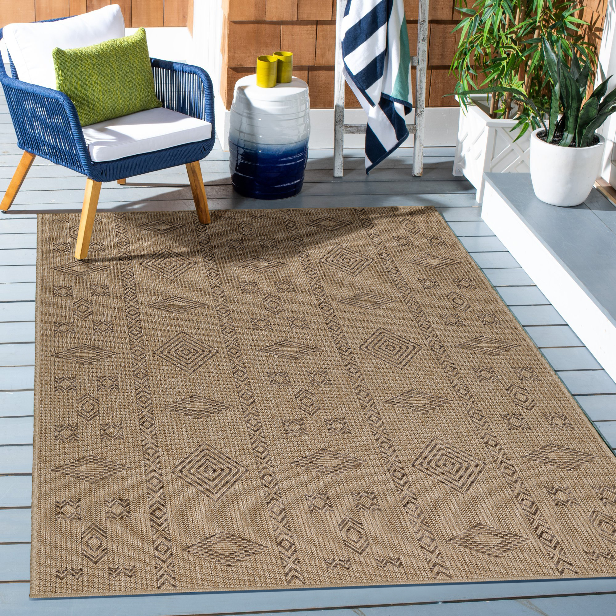Tapis intérieur extérieur aspect jute uni DHAKA, NAZAR RUGS