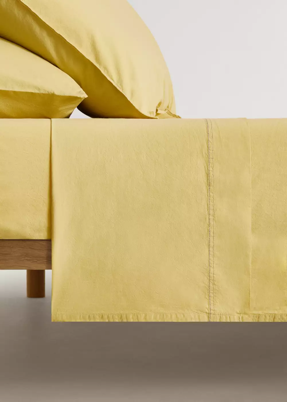Drap plat enfant en coton lavé double surpiqûre lit 90 cm, MANGO HOME