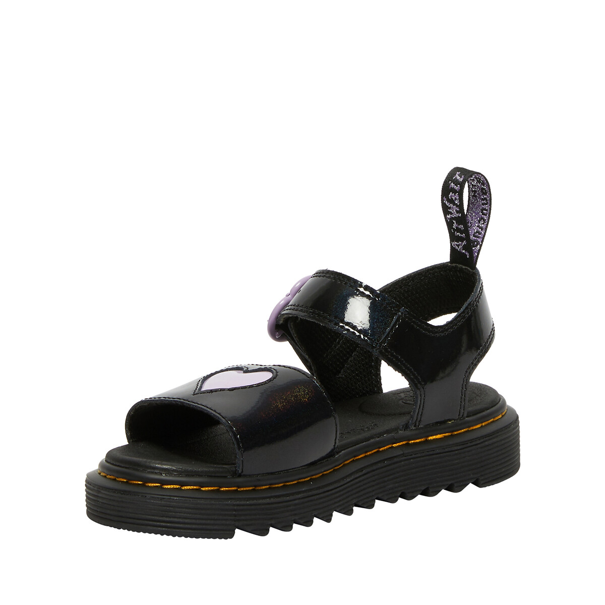 Black patent sales dr marten sandals