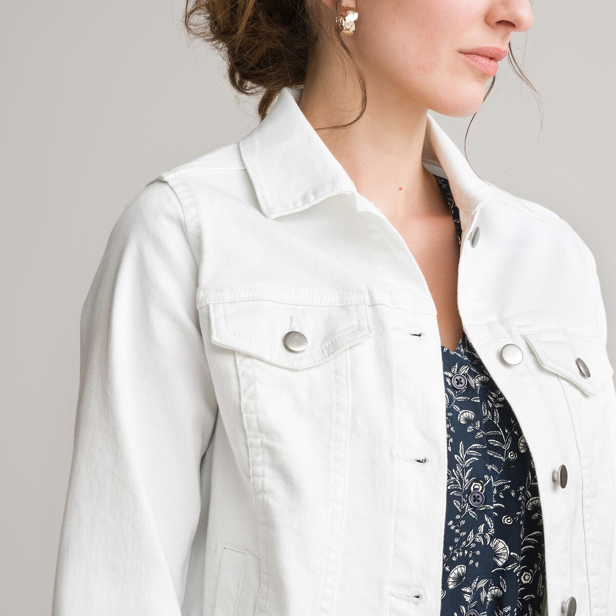 Veste en sales jean blanche