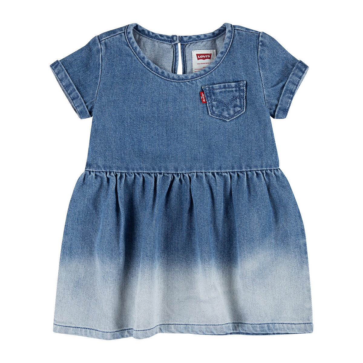 denim dungaree dress knee length