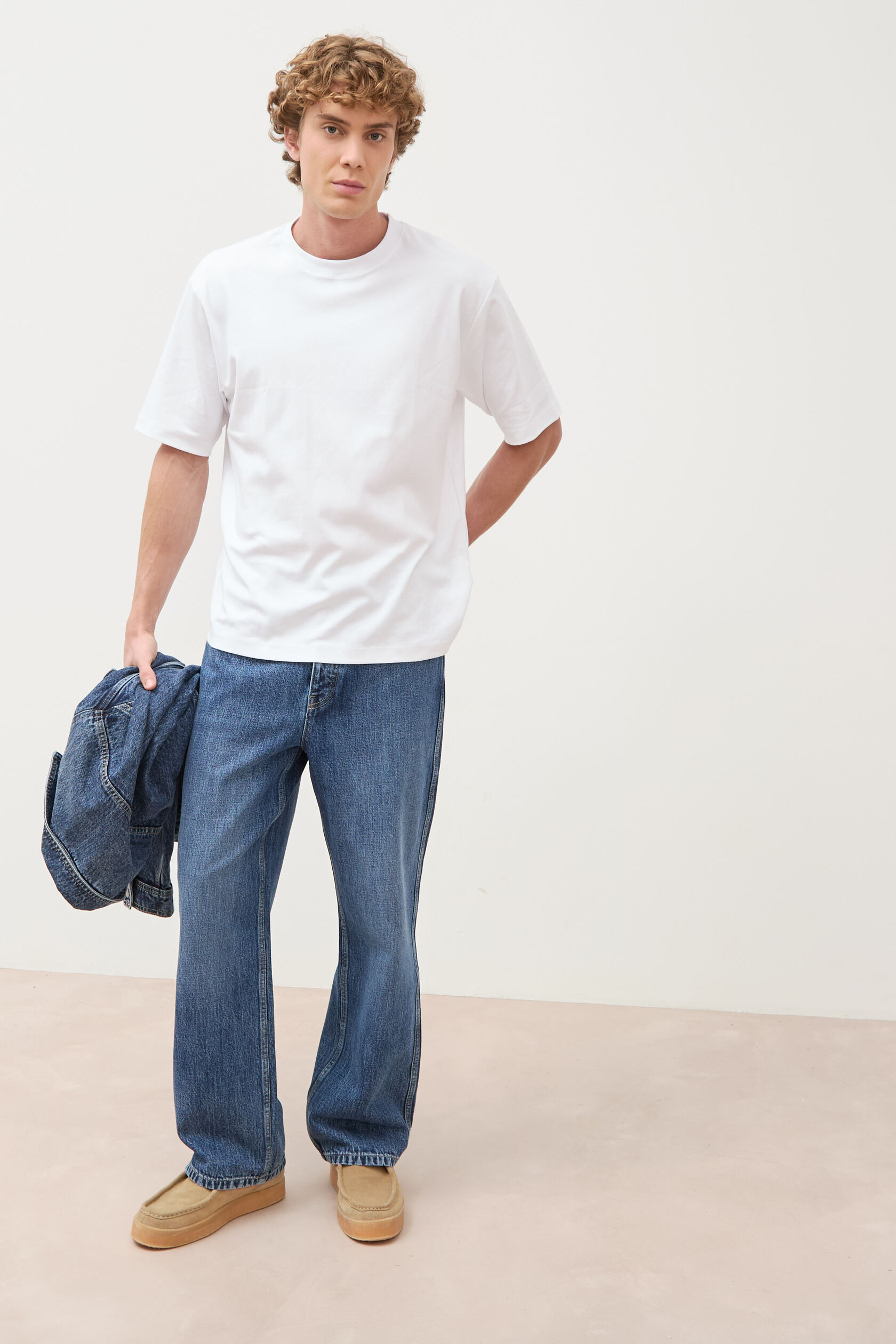 Jeans loose longueur 32 en coton, BONOBO